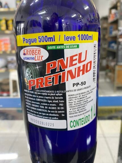 Pneu Pretinho Automotivo Rober-Lux 1L – Promoção Pague 500ml Leve 1L Brilho Intenso Pneus e Tapetes