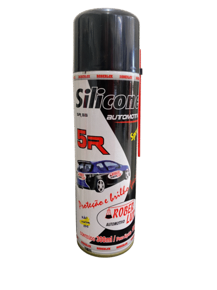 Silicone Automotivo 5R Rober-Lux 300ml – Brilho, Proteção e Renovação para Plásticos, Painéis e Borrachas