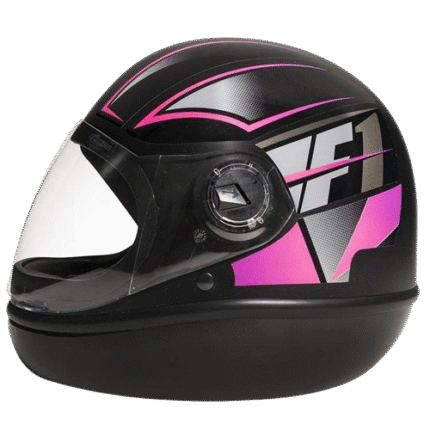 capacete formula 1 neo preto fosco rosa