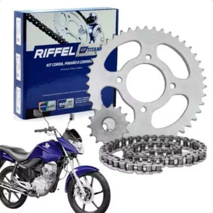 Kit Relação Transmissão CG 150 Original Riffel Titan/Fan/Cargo/Start (anos 2004 a 2016)