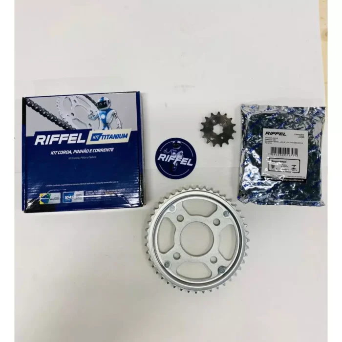 Kit Relação Tração Transmissão Honda Cg Titan Fan 160 2016 2017 2018 a 2025 Original Riffel