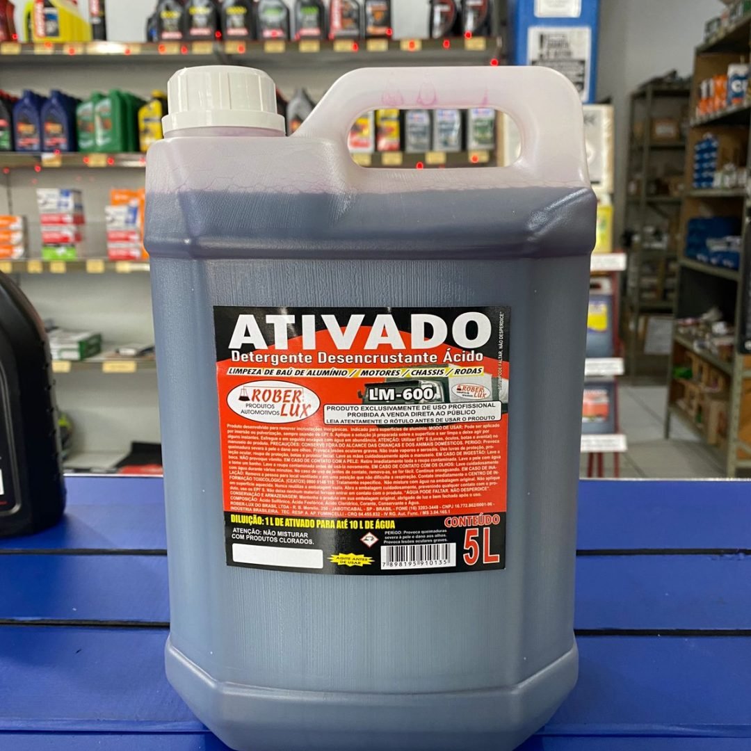 Detergente Desencrustante Ácido Ativado 5 Litros – Limpeza Pesada para Alumínio, Baú, Motores e Rodas