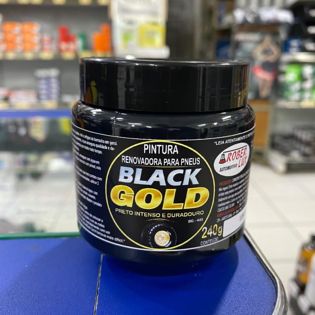 Black Gold Pintura Renovadora para Pneus 240g - Tinta Preta Limpa Pneu Pretinho Baba de Camelo